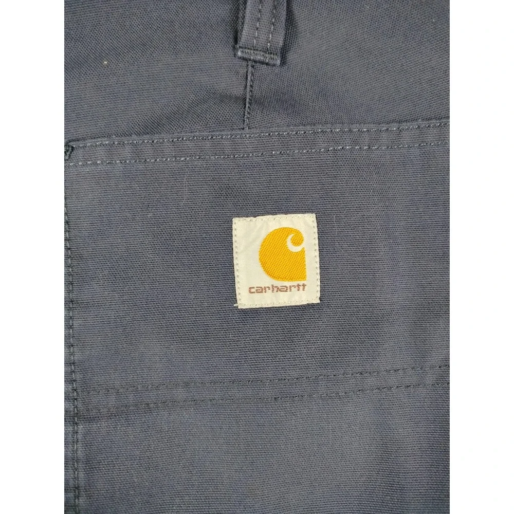 Carhartt Cargo‎ Shorts Mens 36 Blue Relaxed Fit Canvas Stretch Workwear Durable